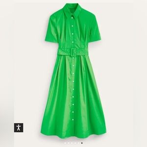 Pippa Midi Shirt Dress in bright green